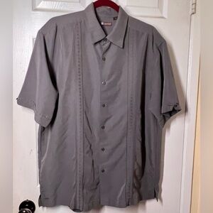 Gray Centro button up embroidered dress shirt